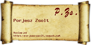 Porjesz Zsolt névjegykártya